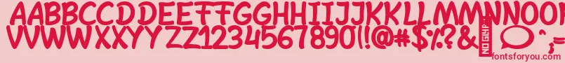 SheltaHand  Bold Font – Red Fonts on Pink Background