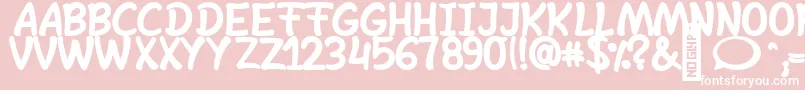 SheltaHand  Bold-Schriftart – Weiße Schriften auf rosa Hintergrund