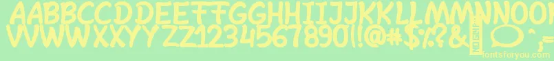 SheltaHand  Bold Font – Yellow Fonts on Green Background