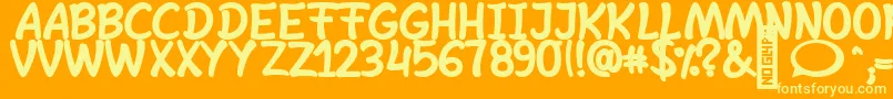 SheltaHand  Bold Font – Yellow Fonts on Orange Background