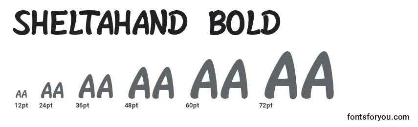 SheltaHand  Bold (140666) Font Sizes
