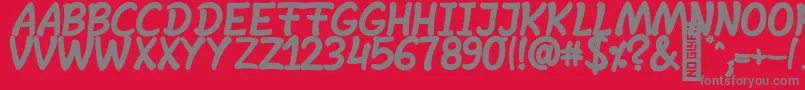 SheltaHand  BoldItalic Font – Gray Fonts on Red Background