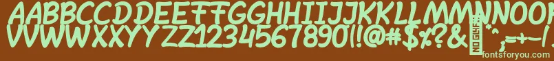 SheltaHand  BoldItalic-fontti – vihreät fontit ruskealla taustalla