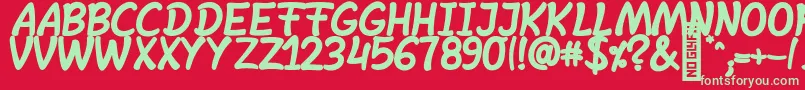 SheltaHand  BoldItalic Font – Green Fonts on Red Background