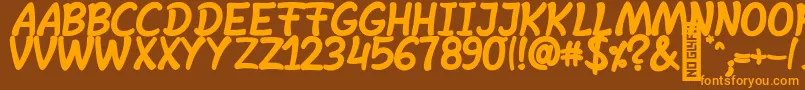 SheltaHand  BoldItalic Font – Orange Fonts on Brown Background