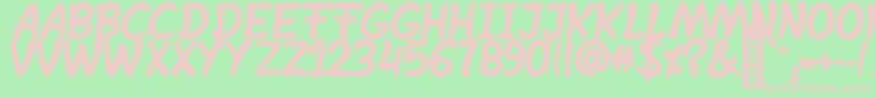 SheltaHand  BoldItalic Font – Pink Fonts on Green Background