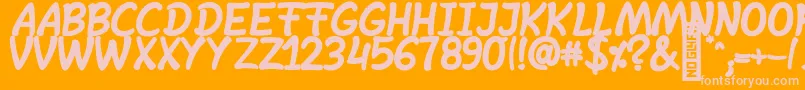 SheltaHand  BoldItalic Font – Pink Fonts on Orange Background