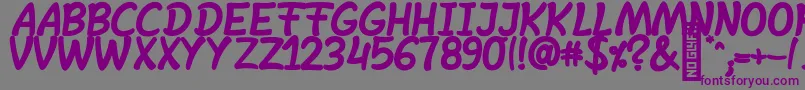 SheltaHand  BoldItalic-Schriftart – Violette Schriften auf grauem Hintergrund