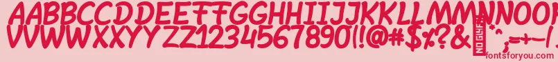 SheltaHand  BoldItalic Font – Red Fonts on Pink Background