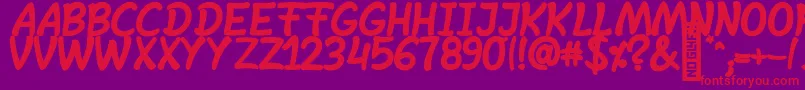 SheltaHand  BoldItalic Font – Red Fonts on Purple Background