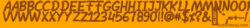 SheltaHand  BoldItalic Font – Brown Fonts on Orange Background