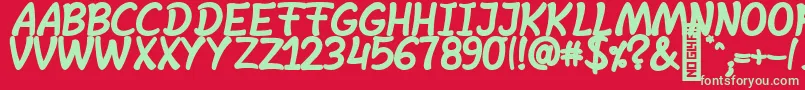 SheltaHand  BoldItalic Font – Green Fonts on Red Background