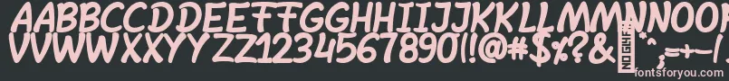 SheltaHand  BoldItalic-Schriftart – Rosa Schriften auf schwarzem Hintergrund