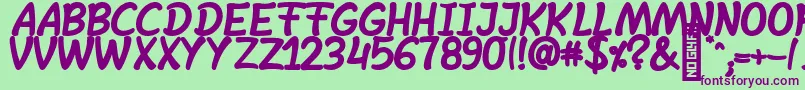 SheltaHand  BoldItalic Font – Purple Fonts on Green Background