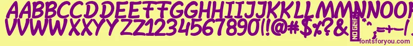 SheltaHand  BoldItalic Font – Purple Fonts on Yellow Background