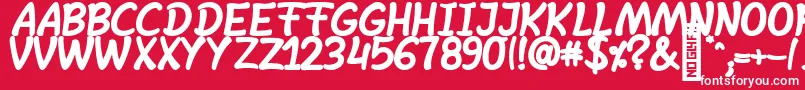 SheltaHand  BoldItalic Font – White Fonts on Red Background