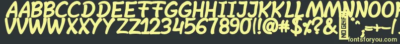 SheltaHand  BoldItalic Font – Yellow Fonts on Black Background