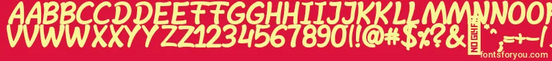 SheltaHand  BoldItalic Font – Yellow Fonts on Red Background