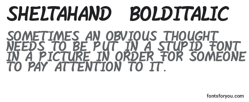 Review of the SheltaHand  BoldItalic (140668) Font