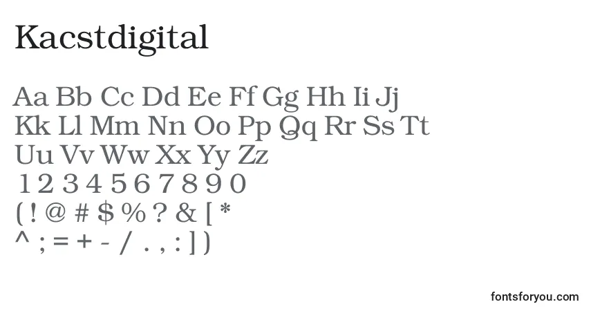 Kacstdigital-fontti – aakkoset, numerot, erikoismerkit
