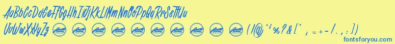Shenanigans basic PersonalUseOnly Font – Blue Fonts on Yellow Background