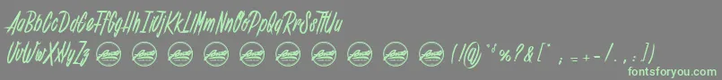 Shenanigans basic PersonalUseOnly Font – Green Fonts on Gray Background