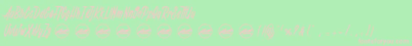 Шрифт Shenanigans basic PersonalUseOnly – розовые шрифты на зелёном фоне