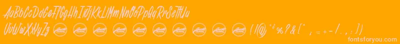 Shenanigans basic PersonalUseOnly-Schriftart – Rosa Schriften auf orangefarbenem Hintergrund