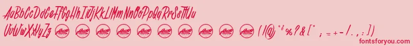 Shenanigans basic PersonalUseOnly Font – Red Fonts on Pink Background