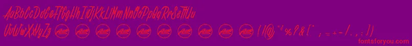 Shenanigans basic PersonalUseOnly-Schriftart – Rote Schriften auf violettem Hintergrund
