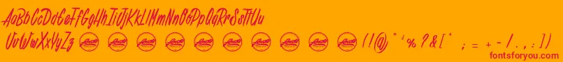 Shenanigans light PersonalUseOnly Font – Red Fonts on Orange Background