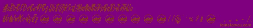 Shenanigans PersonalUseOnly-fontti – ruskeat fontit violetilla taustalla