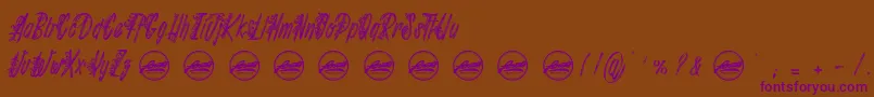 Шрифт Shenanigans PersonalUseOnly – фиолетовые шрифты на коричневом фоне