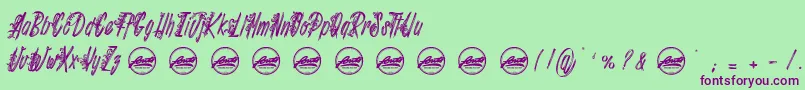 Shenanigans PersonalUseOnly Font – Purple Fonts on Green Background