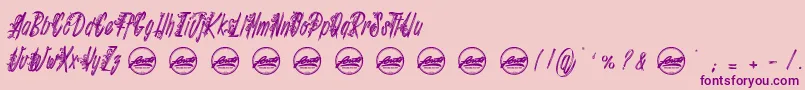 Шрифт Shenanigans PersonalUseOnly – фиолетовые шрифты на розовом фоне