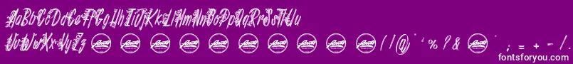 Shenanigans PersonalUseOnly-fontti – valkoiset fontit violetilla taustalla
