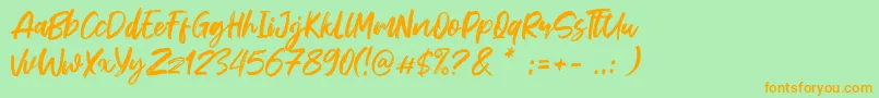 Sheppaloe Font – Orange Fonts on Green Background