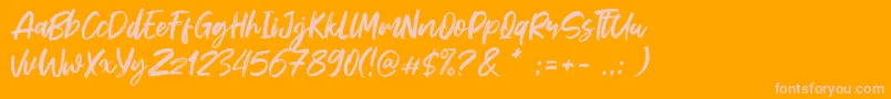 Sheppaloe Font – Pink Fonts on Orange Background