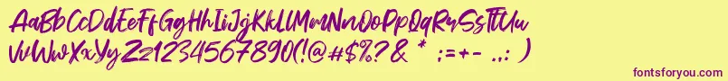 Sheppaloe Font – Purple Fonts on Yellow Background