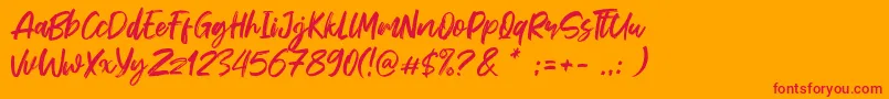 Sheppaloe Font – Red Fonts on Orange Background