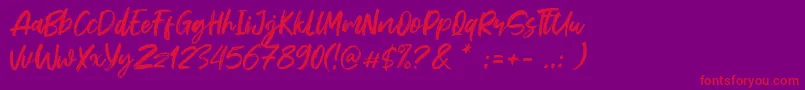 Sheppaloe Font – Red Fonts on Purple Background