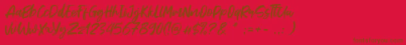 Sheppaloe-Schriftart – Braune Schriften auf rotem Hintergrund