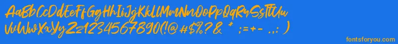 Sheppaloe Font – Orange Fonts on Blue Background