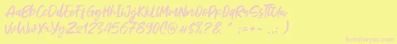 Sheppaloe Font – Pink Fonts on Yellow Background