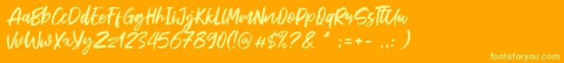 Sheppaloe Font – Yellow Fonts on Orange Background