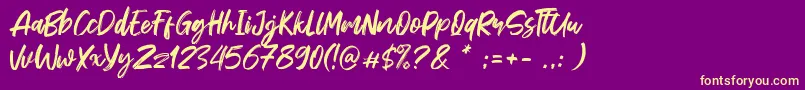 Sheppaloe Font – Yellow Fonts on Purple Background