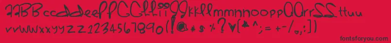 Sherbert Font – Black Fonts on Red Background