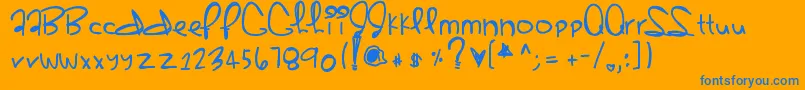 Sherbert Font – Blue Fonts on Orange Background