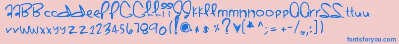 フォントSherbert – ピンクの背景に青い文字