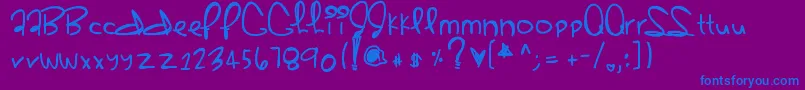 Sherbert-Schriftart – Blaue Schriften auf violettem Hintergrund